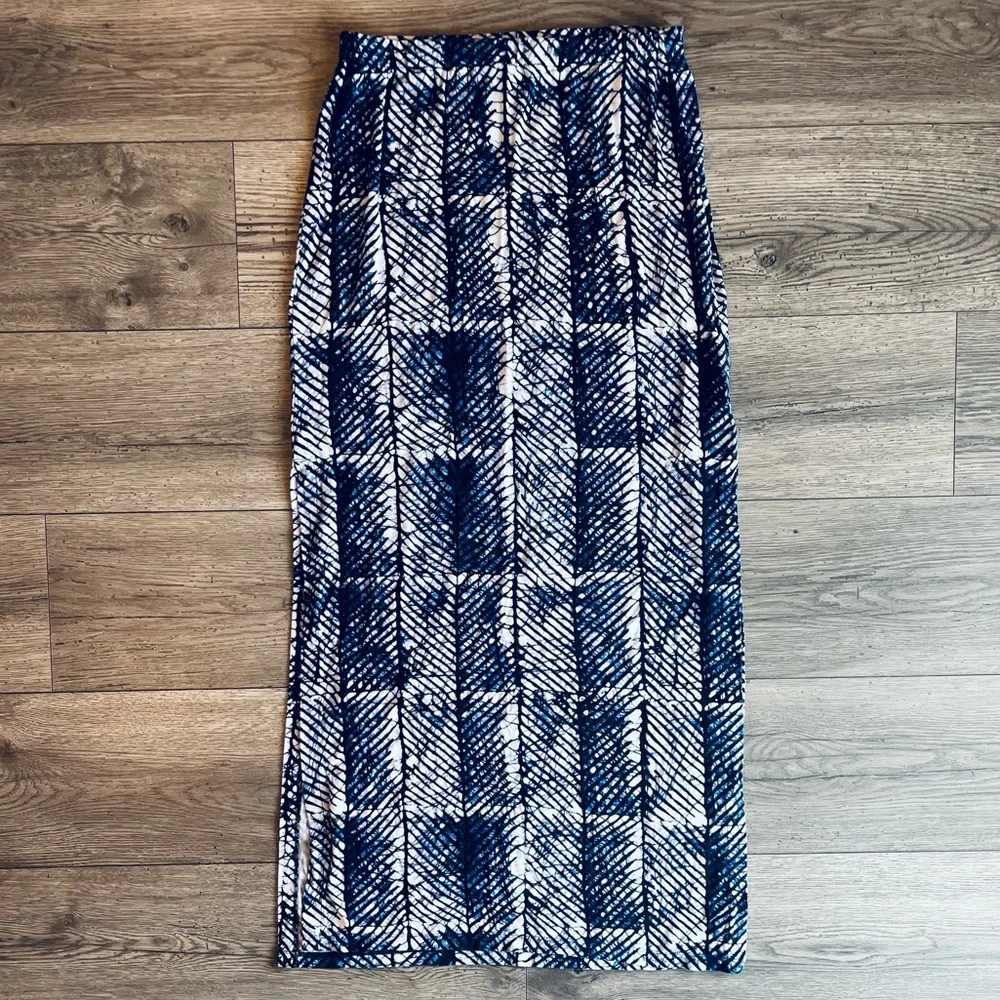 MICHAEL Michael Kors Women’s Elastic Waist Maxi Skirt Double Side Slits Medium